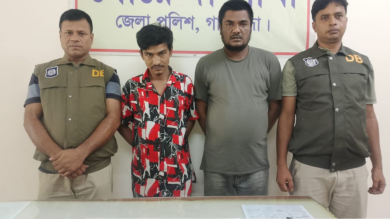 গাইবান্ধায় ডিবির অভিযানে ইয়াবা ও হেরোইনসহ দুইজন আটক।